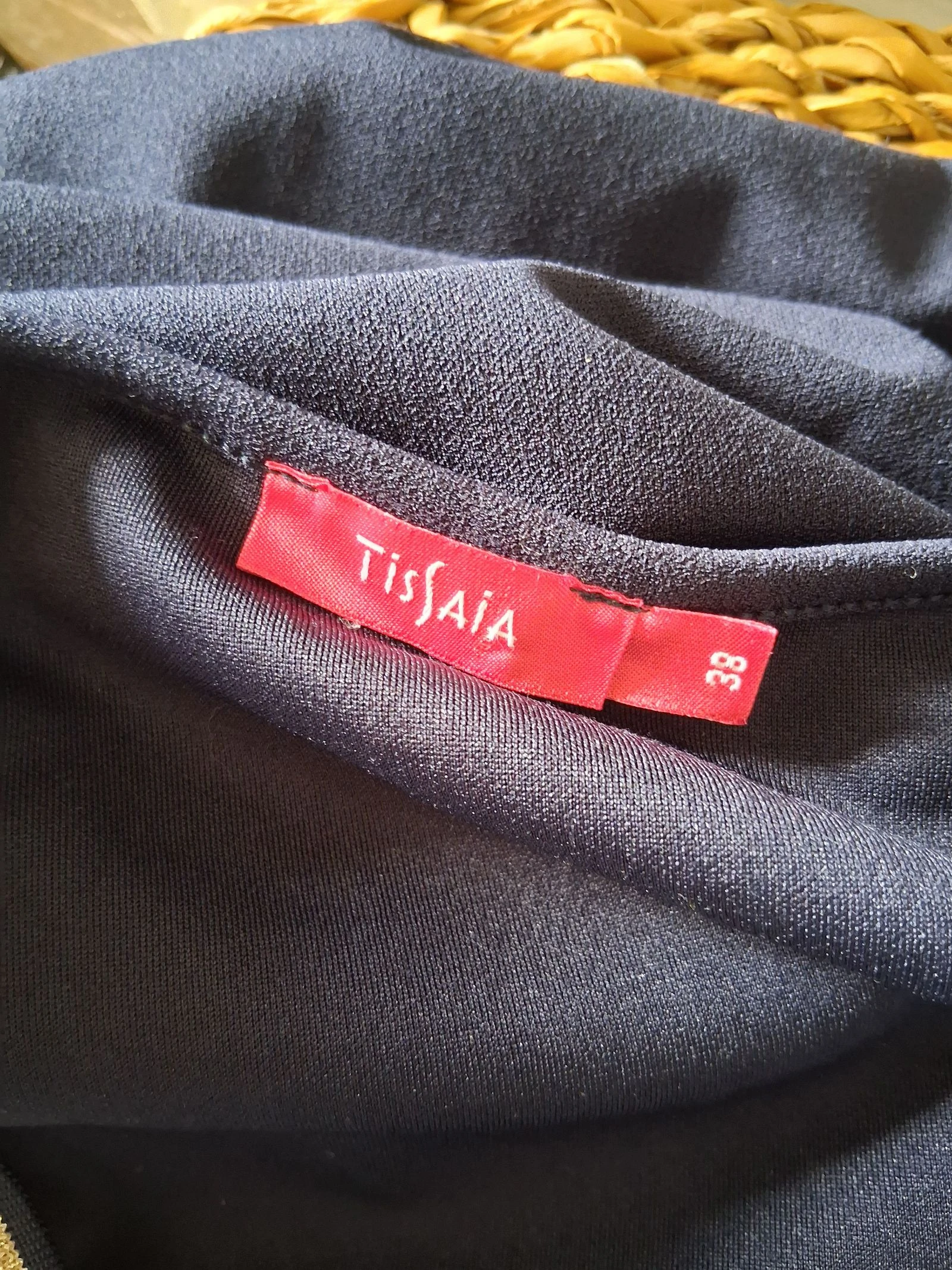 Navy blue V-neck straight dress sport chic Tissaia – Size 38 – photo 5